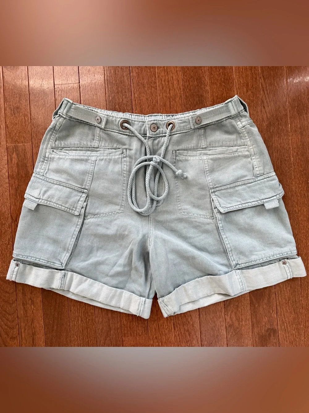 Free People Frankie Washed Shorts Tourmaline - Picture 5 of 8